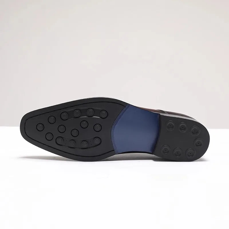 Men's Derby Oxford Formal Dress Shoes - Breathable Pointed Toe Wedding