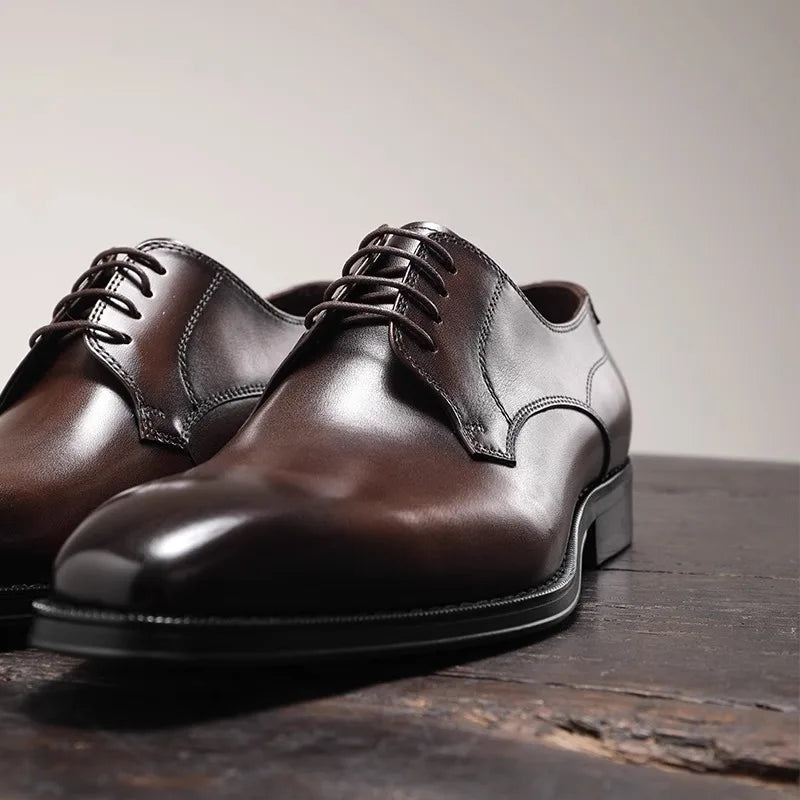 Men's Derby Oxford Formal Dress Shoes - Breathable Pointed Toe Wedding
